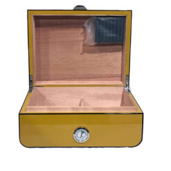 Luxury High Gloss Yellow Desktop Humidor (Large)