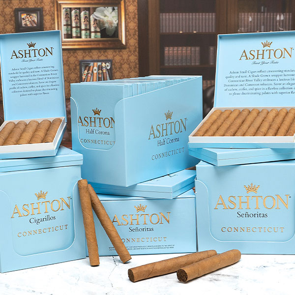 Ashton Small Cigars Connecticut Senioritas (3.5" x 50)